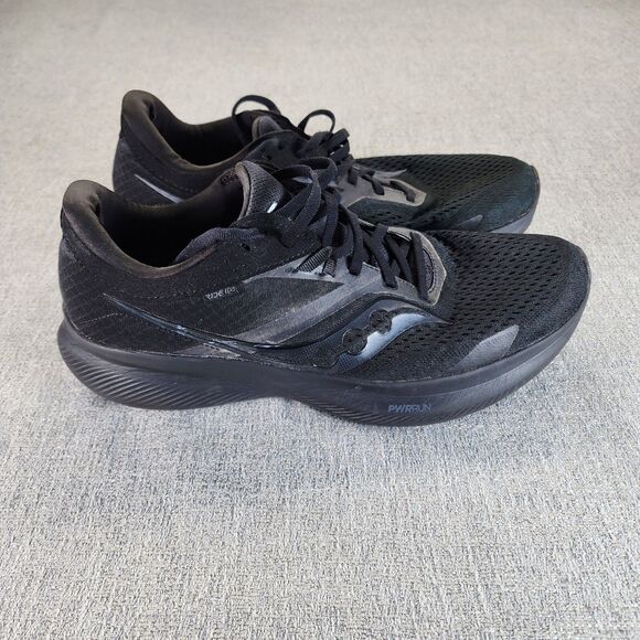 Saucony Ride 16 Sneaker Mens Size 11 Triple Black PWRRun Shoes Athletic main image 7